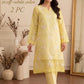 Lawn butterfly 2 PC chikankari with sequins work-Lime yellow