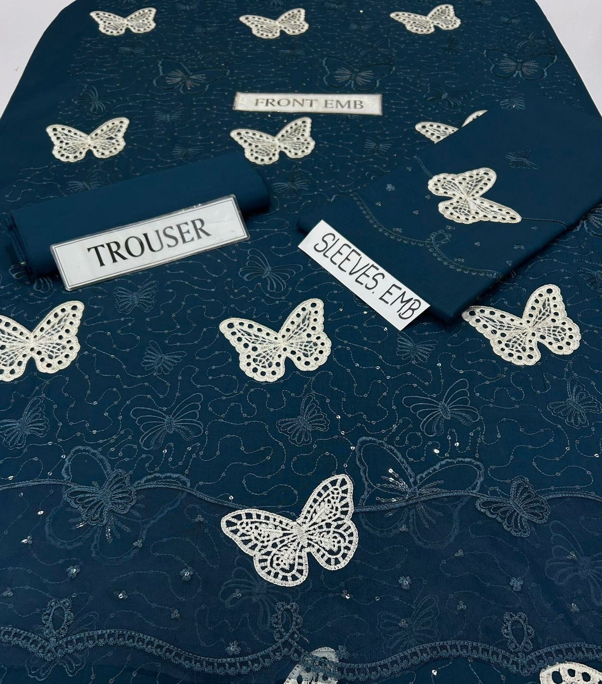 Lawn butterfly 2 PC chikankari with sequins Zinc