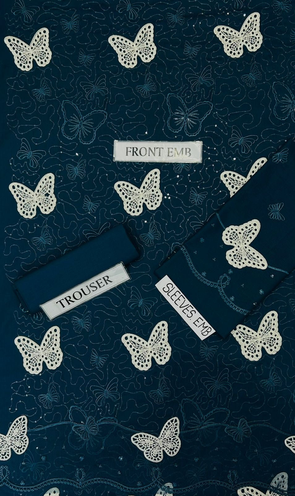 Lawn butterfly 2 PC chikankari with sequins Zinc