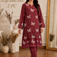Lawn butterfly 2 PC chikankari sequins-Maroon