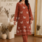 Lawn butterfly 2 PC chikankari with sequins work-RUST