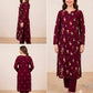 2pc Lawn Floral Embroidered-Maroon
