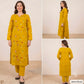 2pc Premium Pure Lawn Floral Embroidered-Mustard