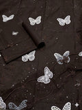 Lawn butterfly 2 PC Chocolate Chikankari With Sequence